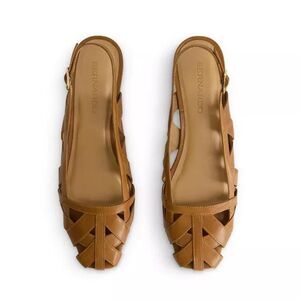 Elegant Bernardo Glinda Flat - Boho Brown Tan Leather Braided Sandals US 8.5